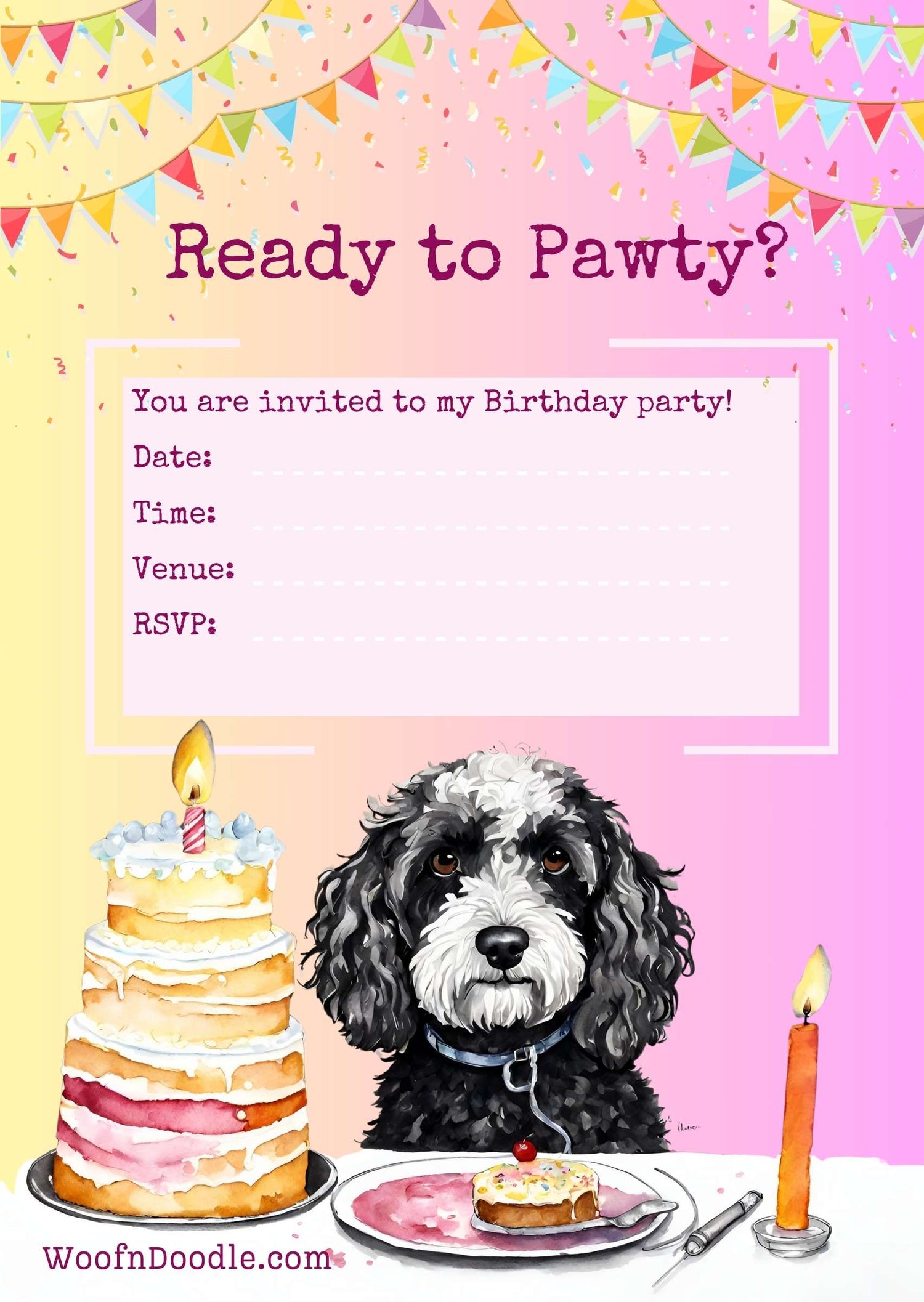 Birthday Party Invite with Dog